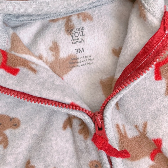 🎄🎁Holiday Fleece Hooded Moose Jumpsuit! - Picture 3 of 5